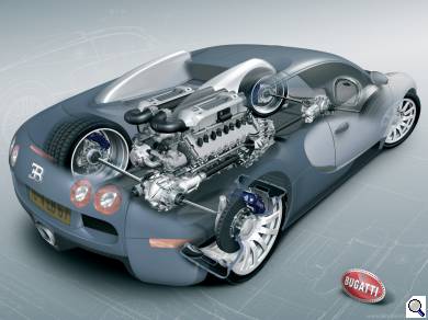 Bugatti Veyron 16.4 cutaway - click to enlarge