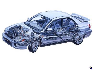 Subaru Impreza WRX cutaway - click to enlarge