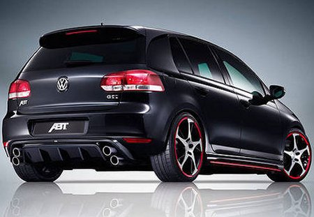 The ABT kit for Golf GTI includes new bumpers with LED lights 
