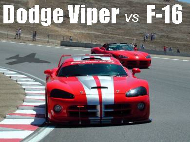 New Dodge Viper Stages Low-Altitude Dogfight Against Air Force F-16
